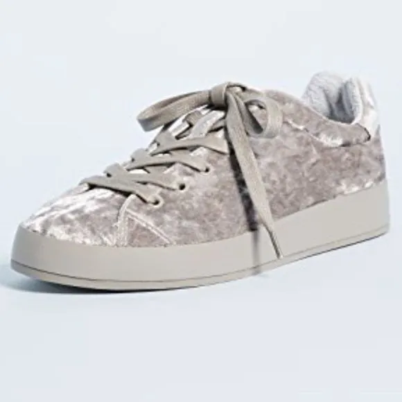 NWOT $339 rag &amp; bone | Crushed Velvet Low Top Fashion Sneakers in Dove