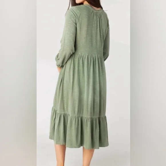NWOT Anthropologie Saturday Sunday Arlo Women’s Tiered Long Sleeve Midi Dress