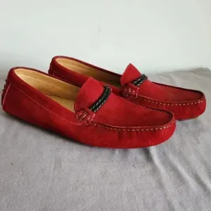 NWOT BASS Palermo Red Suede Men's Driving Shoes  - 8M