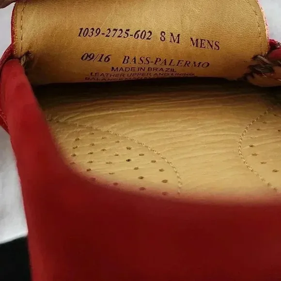 NWOT BASS Palermo Red Suede Men's Driving Shoes  - 8M