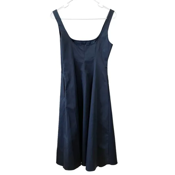 NWOT Club Monaco Wide Neck Panel Dress Navy Mini Length Sleeveless Size 0