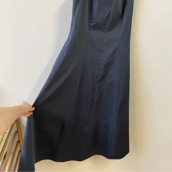 NWOT Club Monaco Wide Neck Panel Dress Navy Mini Length Sleeveless Size 0