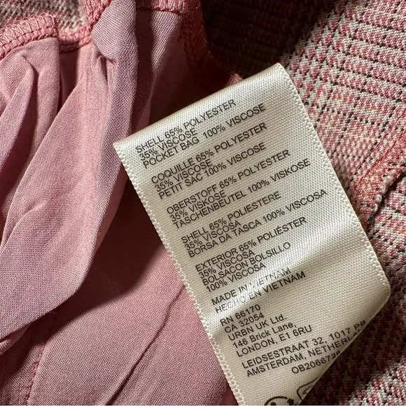 NWOT Free People ‘Sevi’ Plaid Belted Mini Dress in “Gray &amp; Pink Combo” Sz Small