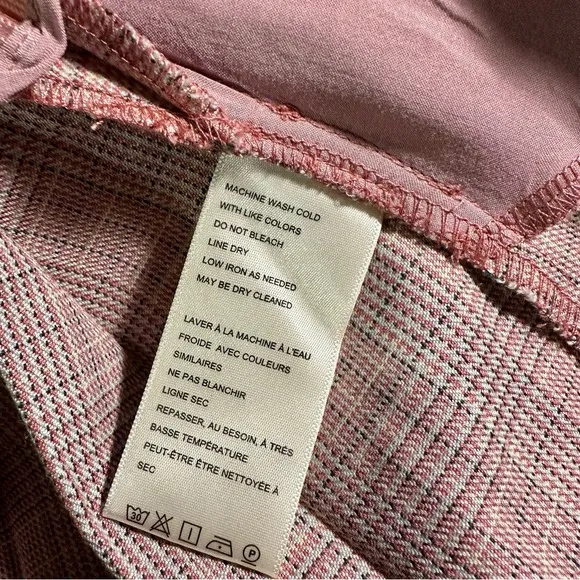 NWOT Free People ‘Sevi’ Plaid Belted Mini Dress in “Gray &amp; Pink Combo” Sz Small