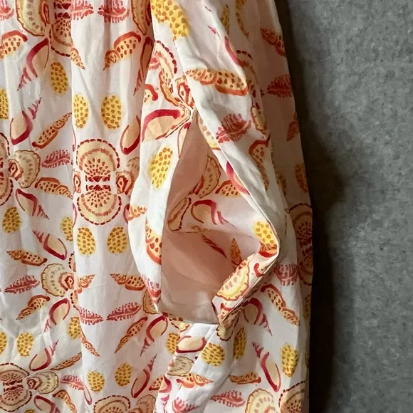 NWOT Hill House Lucy Nap Dress Orange Shell Mosaic Strapless Halter