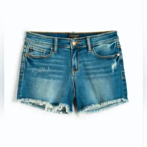 NWOT | Judy Blue | Mila Mid Rise Crochet Detailed Denim Shorts | Size: 7/28