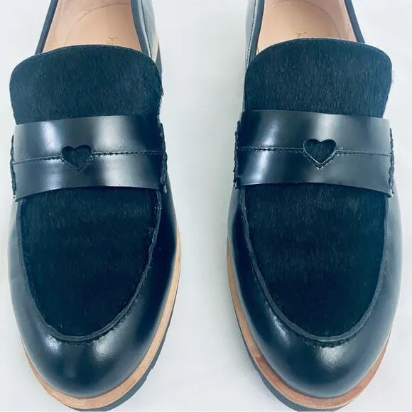 NWOT Kate Spade Kimi Black Cow Hair Loafers Size 7.5