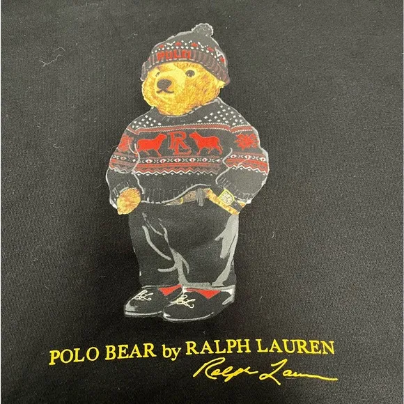 NWOT Polo Bear by Ralph Lauren. XXL Long sleeve Hard to find BLACK Hoodie