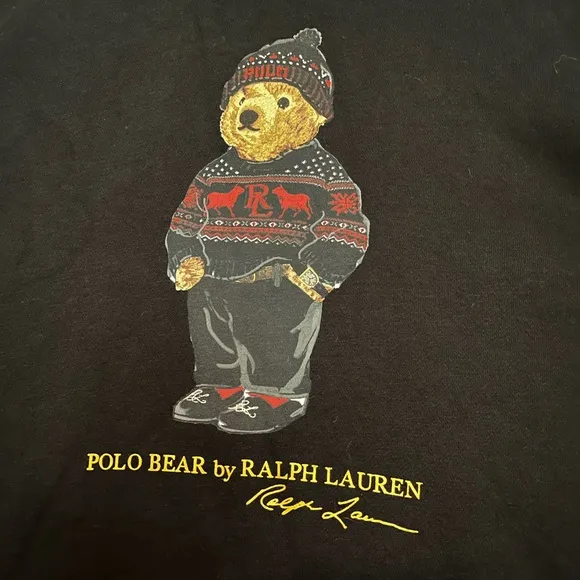 NWOT Polo Bear by Ralph Lauren. XXL Long sleeve Hard to find BLACK Hoodie