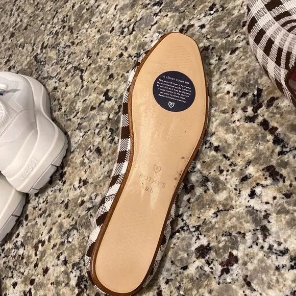 NWOT Rothy's Marta Ferri Merino Wool Loafers in a chestnut check pattern