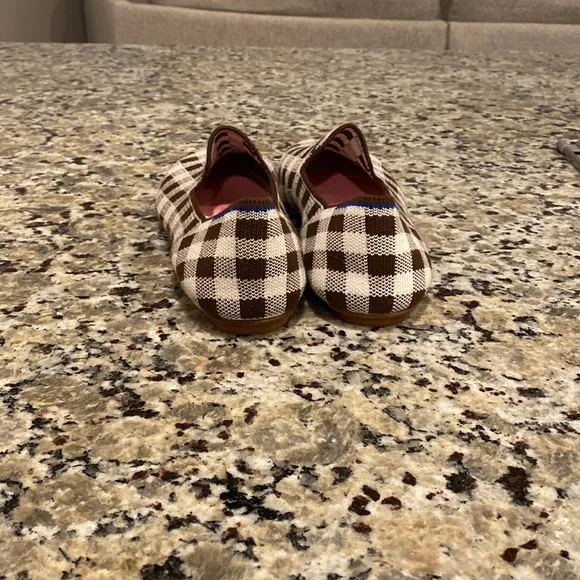 NWOT Rothy's Marta Ferri Merino Wool Loafers in a chestnut check pattern