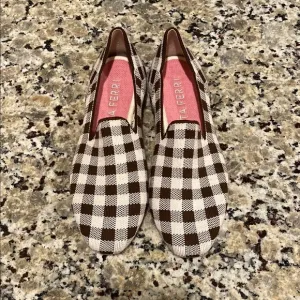 NWOT Rothy's Marta Ferri Merino Wool Loafers in a chestnut check pattern