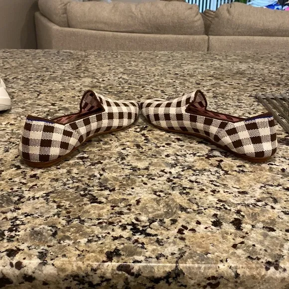 NWOT Rothy's Marta Ferri Merino Wool Loafers in a chestnut check pattern