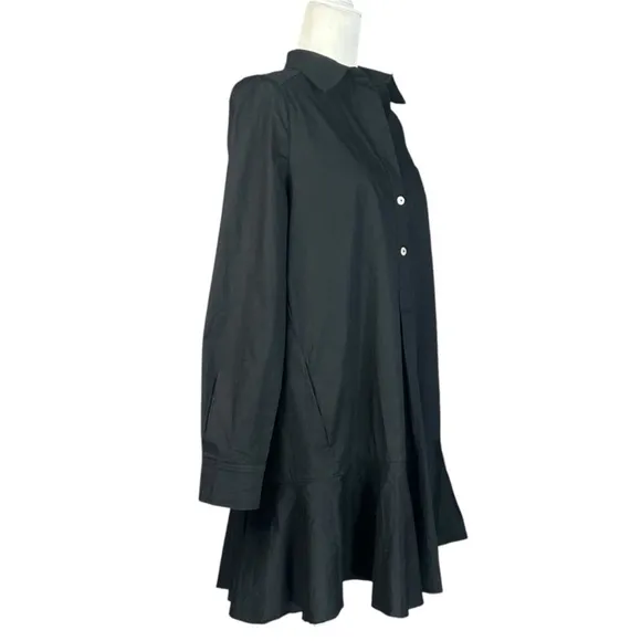 NWOT Tuckernuck Small Women's BlackCallahan Dress Ruffle Hem Swing Oversized