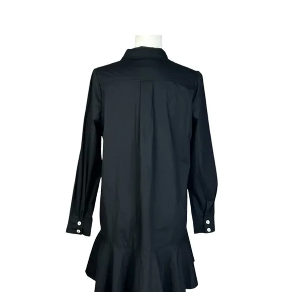 NWOT Tuckernuck Small Women's BlackCallahan Dress Ruffle Hem Swing Oversized