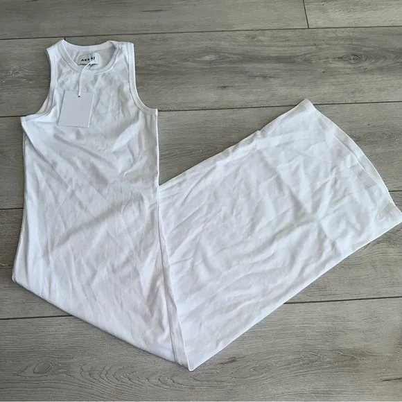 NWT AEXAE White Tank Sleeveless Midi Dress Women's X-Small XS