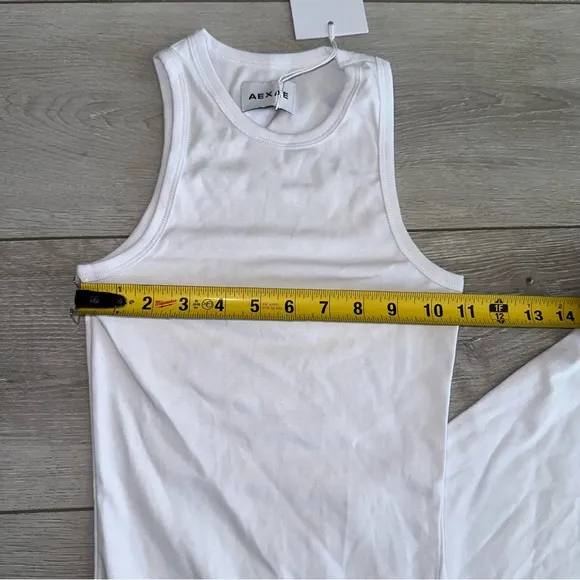 NWT AEXAE White Tank Sleeveless Midi Dress Women's X-Small XS