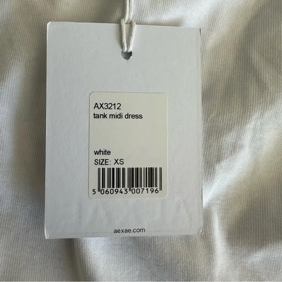 NWT AEXAE White Tank Sleeveless Midi Dress Women's X-Small XS