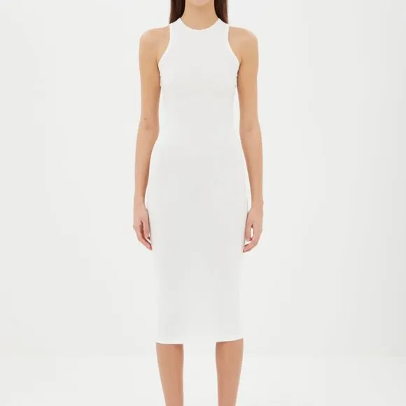 NWT AEXAE White Tank Sleeveless Midi Dress Women's X-Small XS