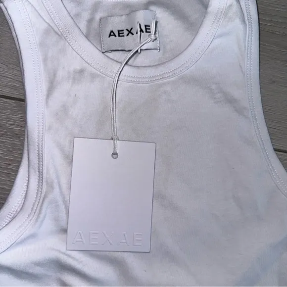 NWT AEXAE White Tank Sleeveless Midi Dress Women's X-Small XS