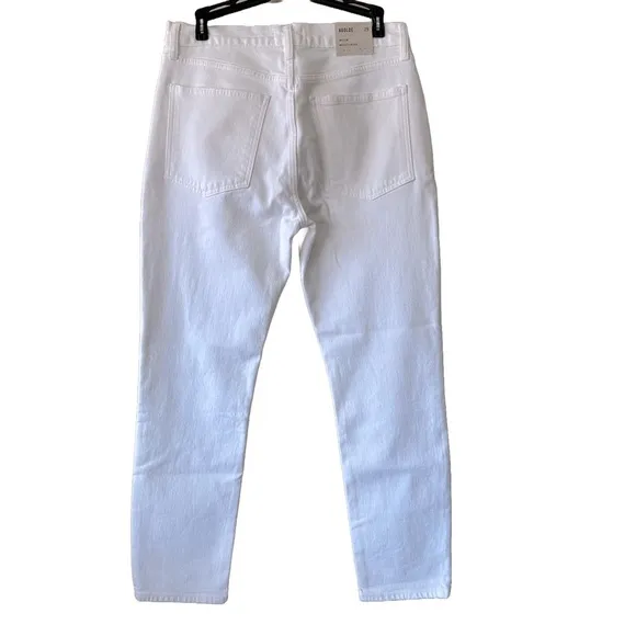 NWT AGOLDE Willow Mid Rise Slim Crop Jean in White (Sour Cream), Size 29