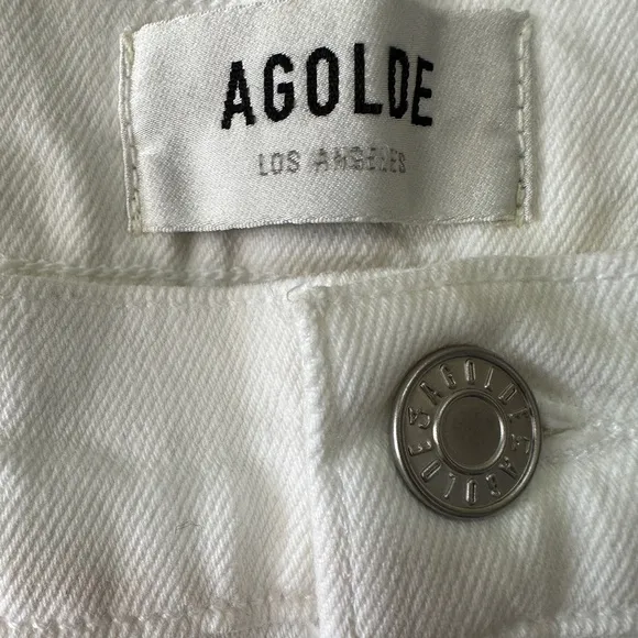 NWT AGOLDE Willow Mid Rise Slim Crop Jean in White (Sour Cream), Size 29