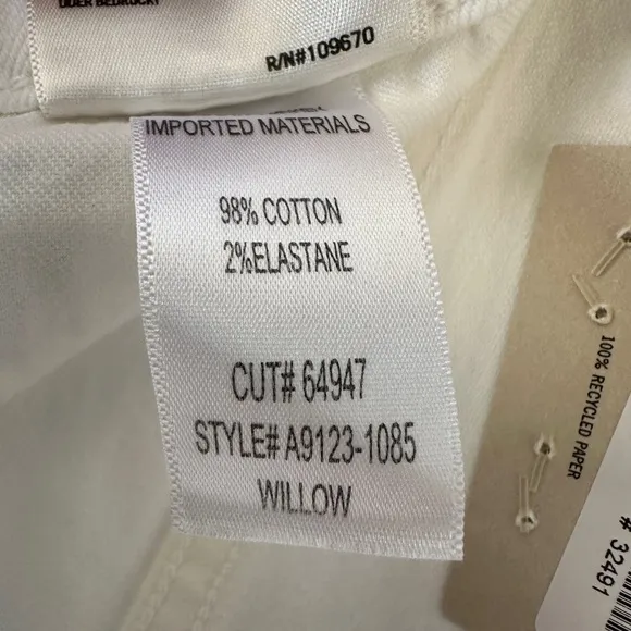 NWT AGOLDE Willow Mid Rise Slim Crop Jean in White (Sour Cream), Size 29