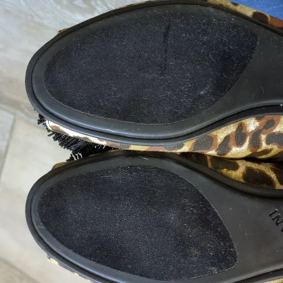 NWT Alfani Animal Print Open Toe Flats with Bow