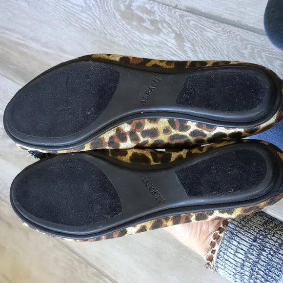 NWT Alfani Animal Print Open Toe Flats with Bow