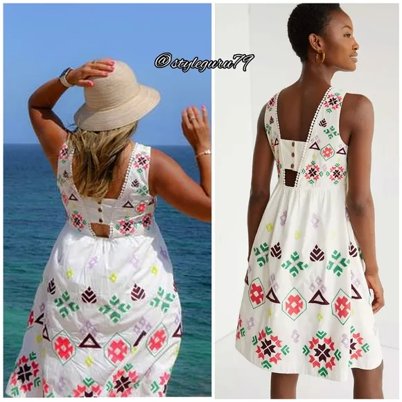 NWT, Anthropologie, Dolly Embroidered Midi Dress