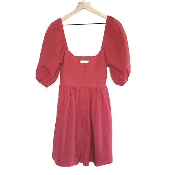 NWT Anthropologie Puff-Sleeve Sweetheart Mini Dress - Small