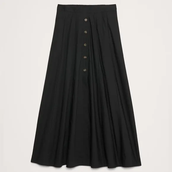 NWT! Banana Republic Cotton Poplin Button-Down Long Midi Skirt - Size Small