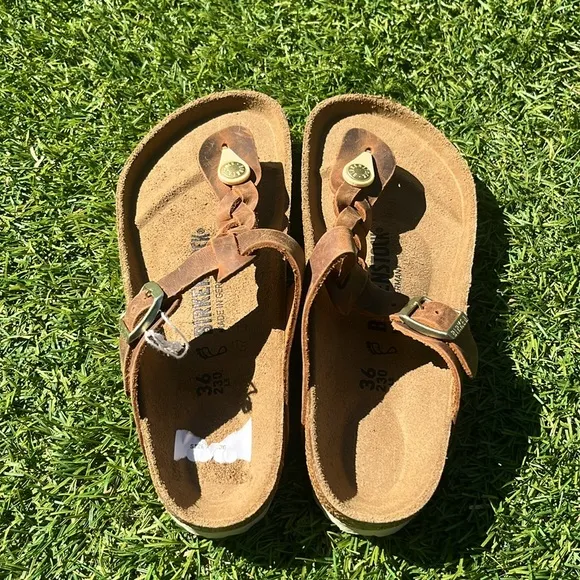 NWT BIRKENSTOCK Braided Gizeh Sandal!