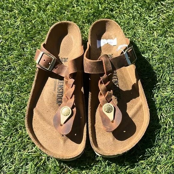 NWT BIRKENSTOCK Braided Gizeh Sandal!