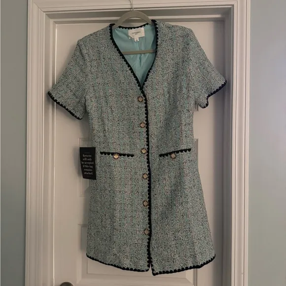 NWT Blue Tweed Josephine Dress Tuckernuck Pomander Place