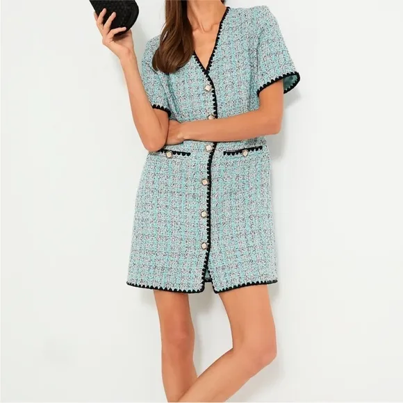 NWT Blue Tweed Josephine Dress Tuckernuck Pomander Place
