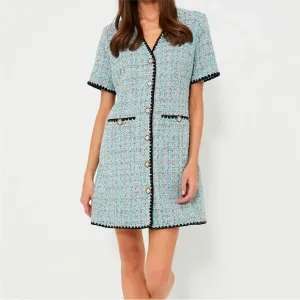 NWT Blue Tweed Josephine Dress Tuckernuck Pomander Place