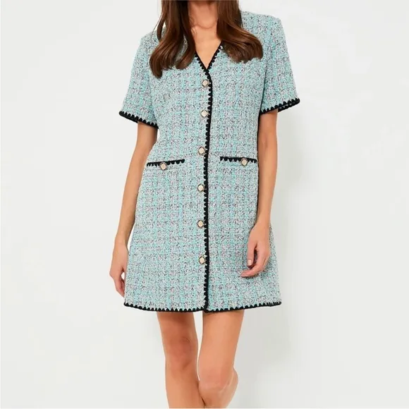 NWT Blue Tweed Josephine Dress Tuckernuck Pomander Place
