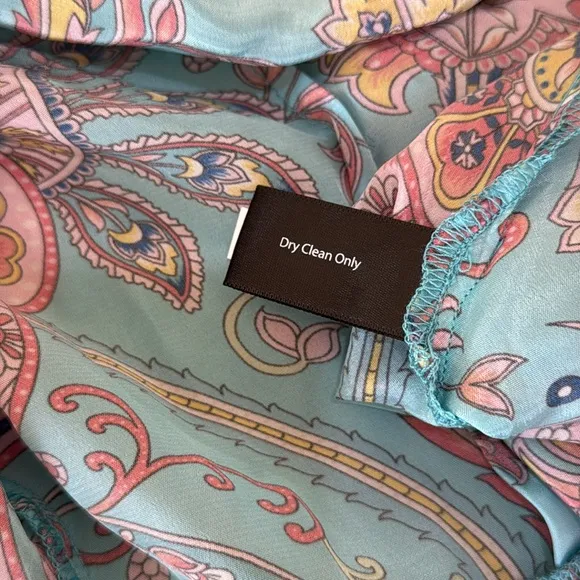 NWT Boston Proper Turquoise Beach Paisley Wrap Dress with Sequin Belt Medium