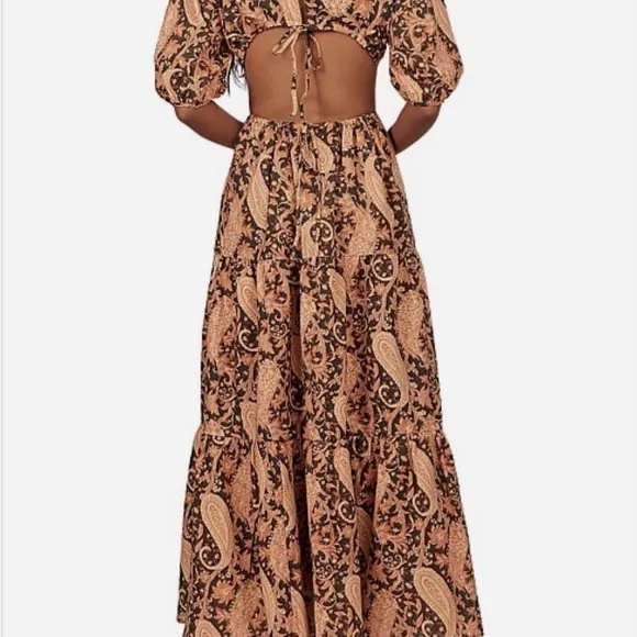 NWT Charlie Holiday X Free People Flores Burnt Paisley Midi Dress. Size 2 (XS).