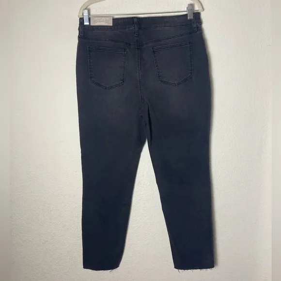 NWT Chico's So Slimming Beaded Vine Girlfriend Ankle Jeans Washed Obsidian