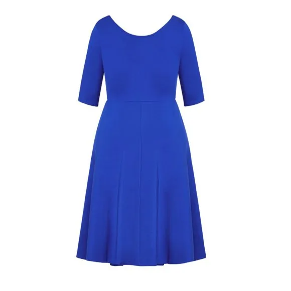NWT City Chic Dress Cute Girl Elbow Sleeves Lapis XXS = 12 = 0X