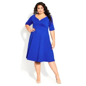NWT City Chic Dress Cute Girl Elbow Sleeves Lapis XXS = 12 = 0X