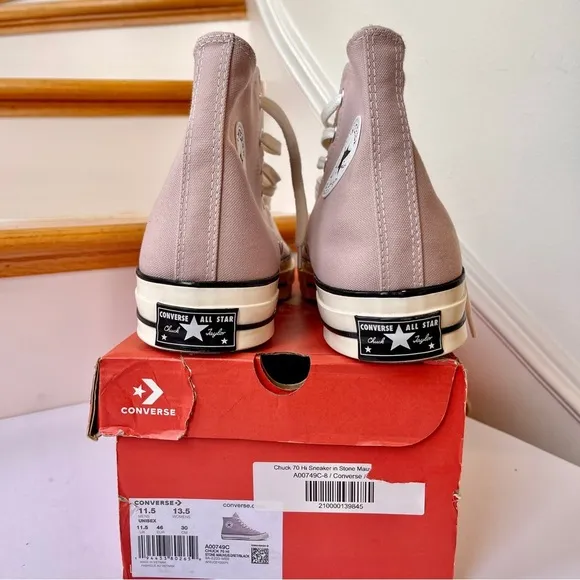 NWT Converse Chuck 70 Hi High Top Sneakers Stone Mauve Light Pink Classic Egret