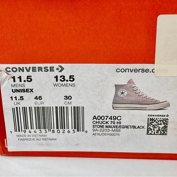 NWT Converse Chuck 70 Hi High Top Sneakers Stone Mauve Light Pink Classic Egret
