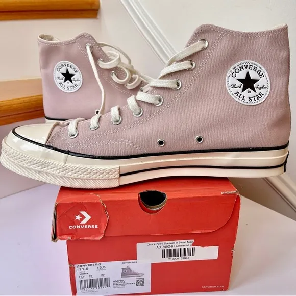NWT Converse Chuck 70 Hi High Top Sneakers Stone Mauve Light Pink Classic Egret