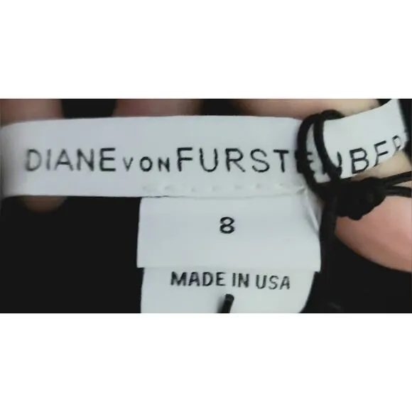 NWT Diane von Furstenberg Black Zarita Lace V-Back Iconic Dress size US 8