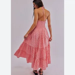 NWT FP Pintuck Paradise Maxi Dress- Pink Iceing