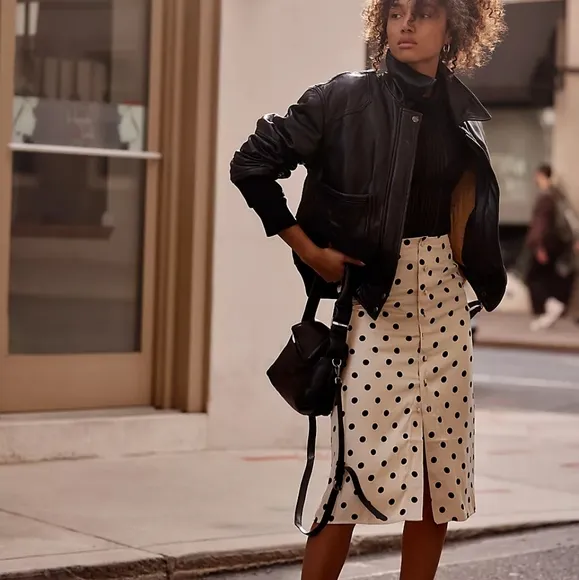 NWT Free People Analise Printed Midi Skirt