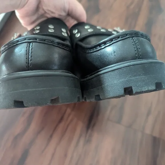 NWT Free People Vagabond Cosmo 2.0 Buckle Loafers Black Leather